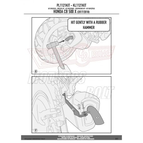 Kiegészítő szett oldaldoboz tartóhoz Honda CB 500 X (2013-2018) GIVI