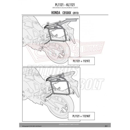 Oldaldoboz tartó cső HONDA CB 500 X (13-18) GIVI