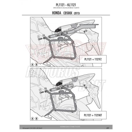 Oldaldoboz tartó cső HONDA CB 500 X (13-18) GIVI