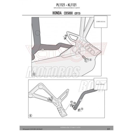 Oldaldoboz tartó cső HONDA CB 500 X (13-18) GIVI