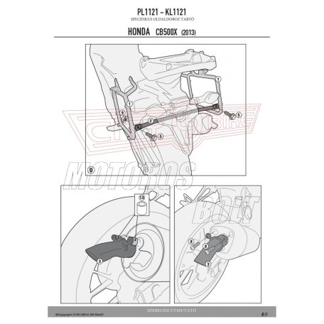 Oldaldoboz tartó cső HONDA CB 500 X (13-18) GIVI