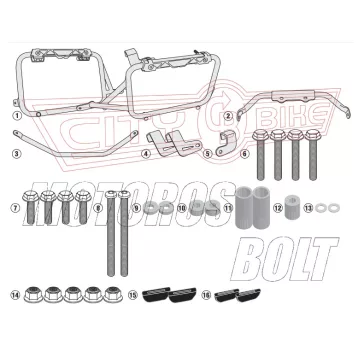   Oldaldoboz tartó cső Honda CRF 1000 L Africa Twin (2016-2017) GIVI Trekker Outback dobozhoz