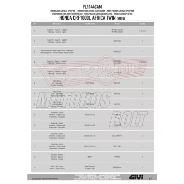   Oldaldoboz tartó cső Honda CRF 1000 L Africa Twin (2016-2017) GIVI Trekker Outback dobozhoz