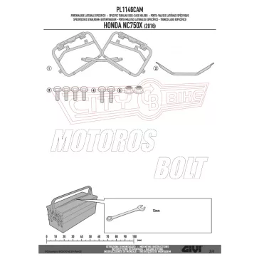   Oldaldoboz tartó cső Honda NC 750 S (2016-2018) / Honda NC 750 X (2016-2018) GIVI Trekker Outback dobozhoz