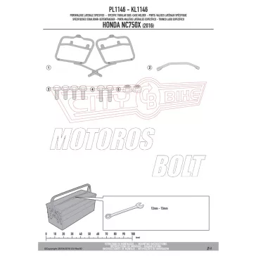   Oldaldoboz tartó cső Honda NC 750 S (2016-2018) / Honda NC 750 X (2016-2018) GIVI