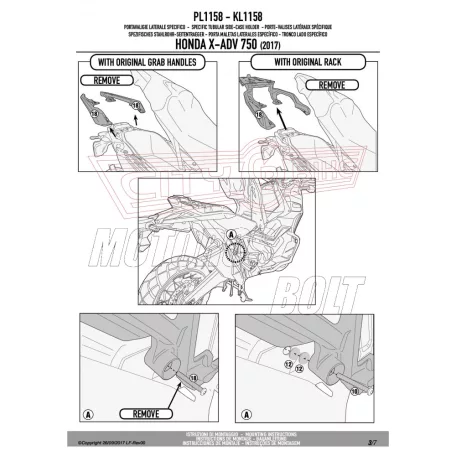Oldaldoboz tartó cső Honda X-ADV 750 (2017-2020) GIVI