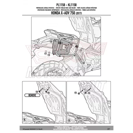Oldaldoboz tartó cső Honda X-ADV 750 (2017-2020) GIVI