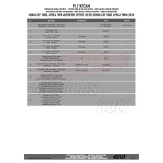   Oldaldoboz tartó cső Honda CRF 1000 L Africa Twin (2018) / Honda CRF 1000 L Africa Twin Adventure Sports (2018) GIVI Trekker Outback dobozhoz