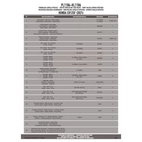 Oldaldoboz tartó cső HONDA CB 125F (2021-2024) GIVI