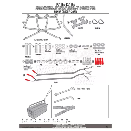 Oldaldoboz tartó cső HONDA CB 125F (2021-2024) GIVI