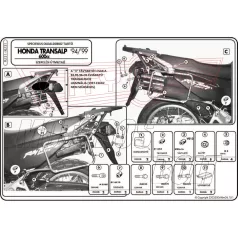   Oldaldoboz tartó cső Honda 600 V Transalp (94-96) / Honda XL 600 V Transalp (97-99) GIVI