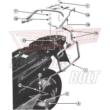 Oldaldoboz tartó cső Honda XL 650V Transalp (00-07) GIVI