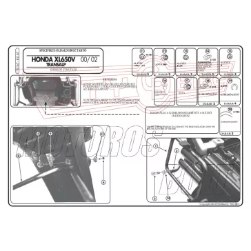 Oldaldoboz tartó cső Honda XL 650V Transalp (00-07) GIVI