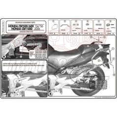   Oldaldoboz tartó cső Honda CBF 500 (04-12) / Honda CBF 600S/ CBF 600N (04-12) / Honda CBF 1000 / ABS (06-09) GIVI