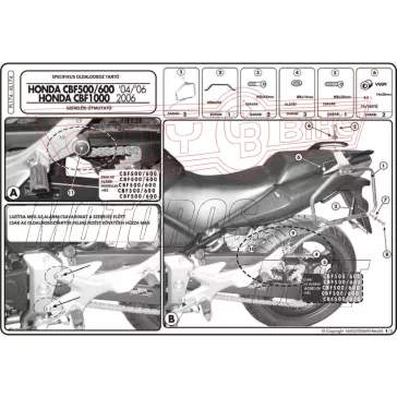   Oldaldoboz tartó cső Honda CBF 500 (04-12) / Honda CBF 600S/ CBF 600N (04-12) / Honda CBF 1000 / ABS (06-09) GIVI