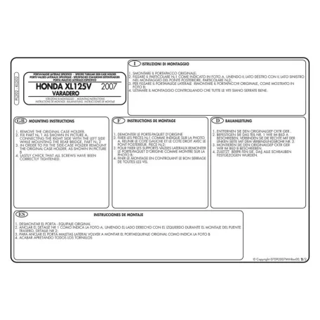 Oldaldoboz tartó cső Honda XL 125V Varadero (07-14) GIVI