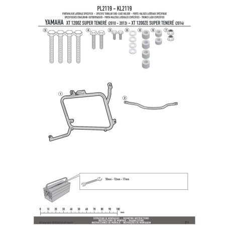 Oldaldoboz tartó cső YAMAHA XT 1200Z SUPER TENERÉ (10-18) / Yamaha XT 1200ZE Super Teneré (14-18) GIVI