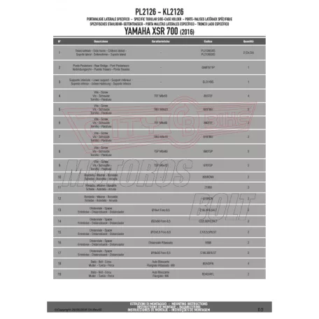 Oldaldoboz tartó cső Yamaha XSR 700 (2016-2018) GIVI