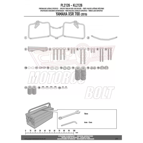 Oldaldoboz tartó cső Yamaha XSR 700 (2016-2018) GIVI
