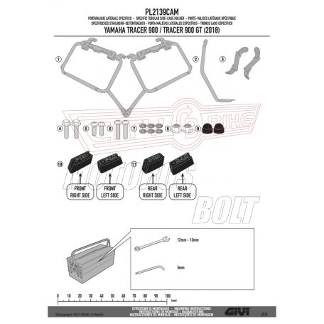 Oldaldoboz tartó cső Yamaha Tracer 900 / Tracer 900 GT (2018-2019) GIVI Trekker Outback dobozhoz