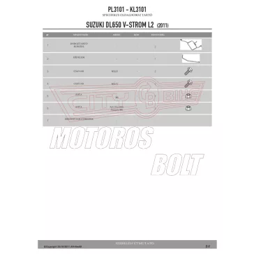   Oldaldoboz tartó cső Suzuki DL 650 V-Strom L2-L3-L4-L5-L6 (11-16) GIVI