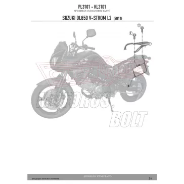  Oldaldoboz tartó cső Suzuki DL 650 V-Strom L2-L3-L4-L5-L6 (11-16) GIVI