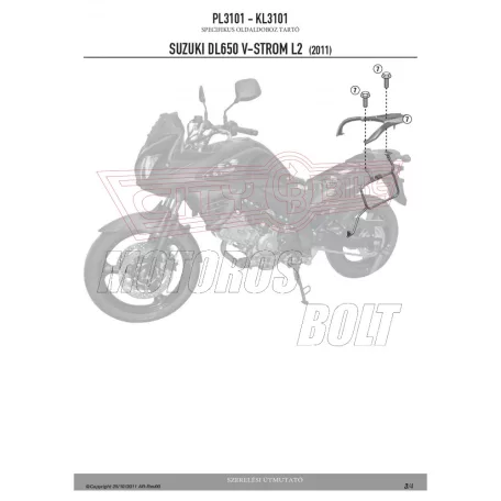 Oldaldoboz tartó cső Suzuki DL 650 V-Strom L2-L3-L4-L5-L6 (11-16) GIVI