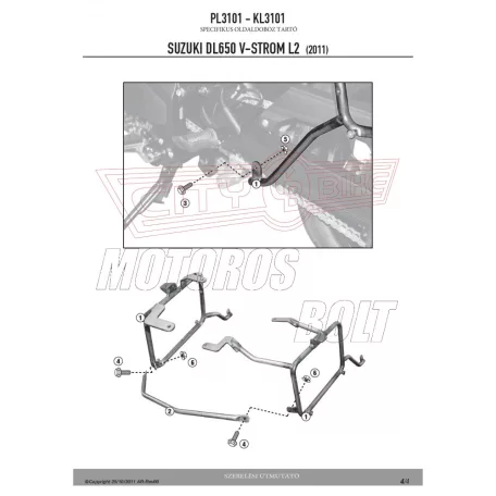Oldaldoboz tartó cső Suzuki DL 650 V-Strom L2-L3-L4-L5-L6 (11-16) GIVI