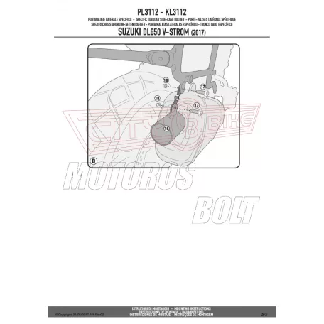 Oldaldoboz tartó cső Suzuki DL 650 V-Strom (2017-2024) GIVI