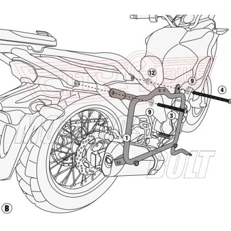 Oldaldoboz tartó cső Kawasaki Versys-X 300 (2017-2024) GIVI