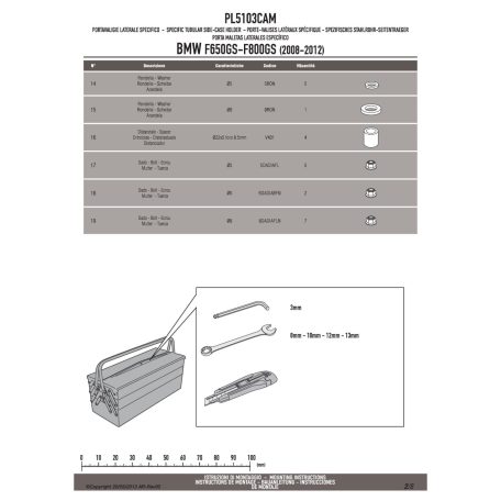 Oldaldoboz tartó cső BMW F 650 GS / F 800 GS (2008-2017) / BMW F 700 GS (2013-2017) GIVI Trekker Outback dobozhoz