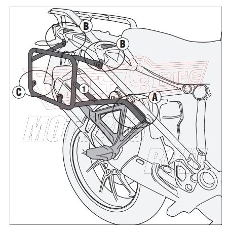 Oldaldoboz tartó cső BMW R 1200 GS (2013-2018) / GS Adventure (2014-2018) / BMW R 1250 GS (2019-2023) /R 1250 GS ADVENTURE (2019-2024) GIVI Trekker Outback dobozhoz