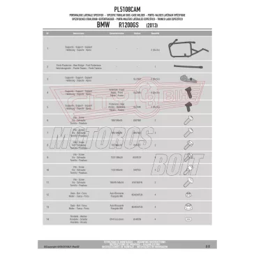   Oldaldoboz tartó cső BMW R 1200 GS (2013-2018) / GS Adventure (2014-2018) / BMW R 1250 GS (2019-2023) /R 1250 GS ADVENTURE (2019-2024) GIVI Trekker Outback dobozhoz