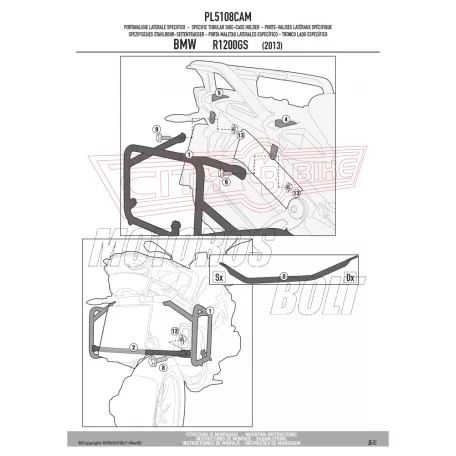 Oldaldoboz tartó cső BMW R 1200 GS (2013-2018) / GS Adventure (2014-2018) / BMW R 1250 GS (2019-2023) /R 1250 GS ADVENTURE (2019-2024) GIVI Trekker Outback dobozhoz