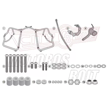 Oldaldoboz tartó cső BMW G 310 GS (2017-2026) GIVI