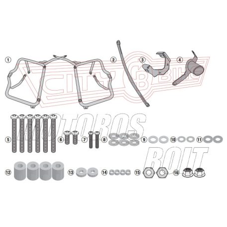 Oldaldoboz tartó cső BMW G 310 GS (2017-2024) GIVI