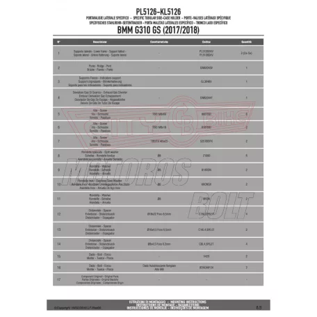 Oldaldoboz tartó cső BMW G 310 GS (2017-2024) GIVI