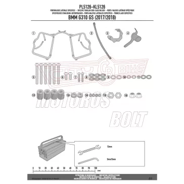 Oldaldoboz tartó cső BMW G 310 GS (2017-2026) GIVI