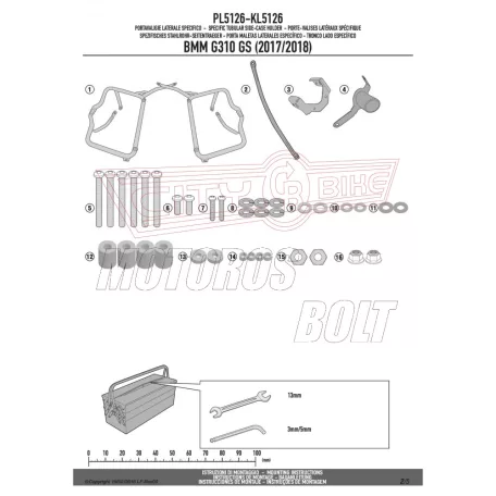 Oldaldoboz tartó cső BMW G 310 GS (2017-2024) GIVI