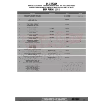   Oldaldoboz tartó cső BMW F 750 GS (2018-2019) (2020-2023) / BMW F 850 GS (2018-2019) (2020-2023)BMW F850 GS ADVENTURE (2019-2023) GIVI Trekker Outback dobozhoz