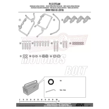   Oldaldoboz tartó cső BMW F 750 GS (2018-2019) (2020-2023) / BMW F 850 GS (2018-2019) (2020-2023)BMW F850 GS ADVENTURE (2019-2023) GIVI Trekker Outback dobozhoz
