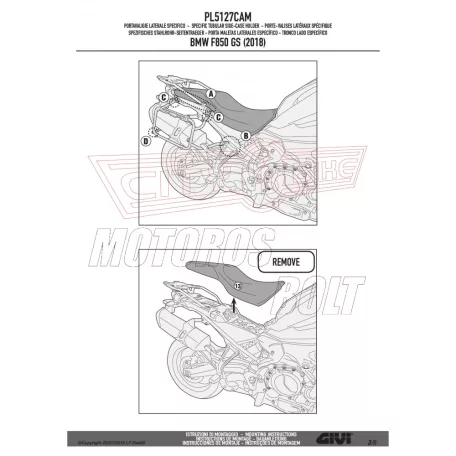 Oldaldoboz tartó cső BMW F 750 GS (2018-2019) (2020-2023) / BMW F 850 GS (2018-2019) (2020-2023)BMW F850 GS ADVENTURE (2019-2023) GIVI Trekker Outback dobozhoz