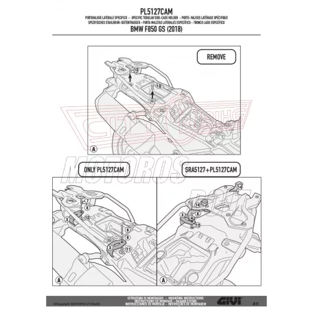 Oldaldoboz tartó cső BMW F 750 GS (2018-2019) (2020-2023) / BMW F 850 GS (2018-2019) (2020-2023)BMW F850 GS ADVENTURE (2019-2023) GIVI Trekker Outback dobozhoz