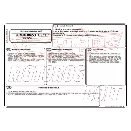 Oldaldoboz tartó cső Suzuki DL 650 V-Strom (04-11) GIVI