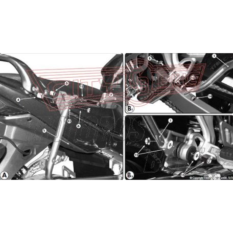 Oldaldoboz tartó cső Suzuki GSF 650 Bandit / GSF 650 Bandit S K7-K8 (07-11) / Suzuki GSX 650F (08-14) / GSX 1250F (10-16) / Suzuki GSF 1250 Bandit / Bandit S (07-11) GIVI