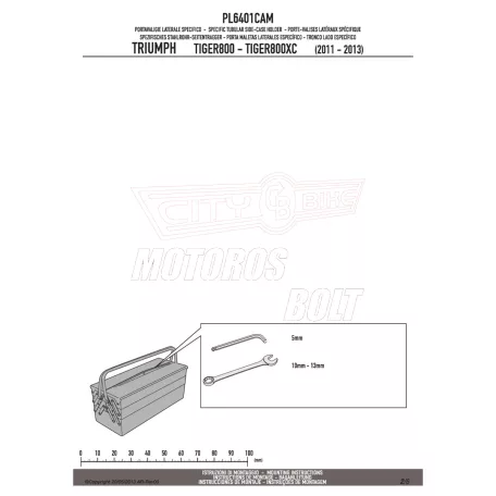 Oldaldoboz tartó cső TRIUMPH TIGER 800 / TIGER 800 XC / TIGER XR (2011-2017) GIVI Trekker Outback dobozhoz
