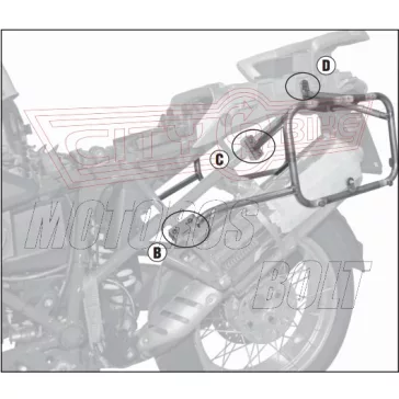   Oldaldoboz tartó cső BMW R 1200 GS Adventure (2006-2013) / BMW R 1200 GS (2004-2012) GIVI Trekker Outback dobozhoz