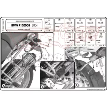 Oldaldoboz tartó cső BMW R 1200 GS (04-12) GIVI