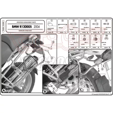 Oldaldoboz tartó cső BMW R 1200 GS (04-12) GIVI
