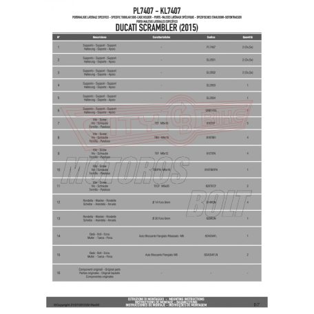 Oldaldoboz tartó cső Ducati Scrambler 400 (2016-2021) / Ducati Scrambler Icon 800 (2015-2022) GIVI